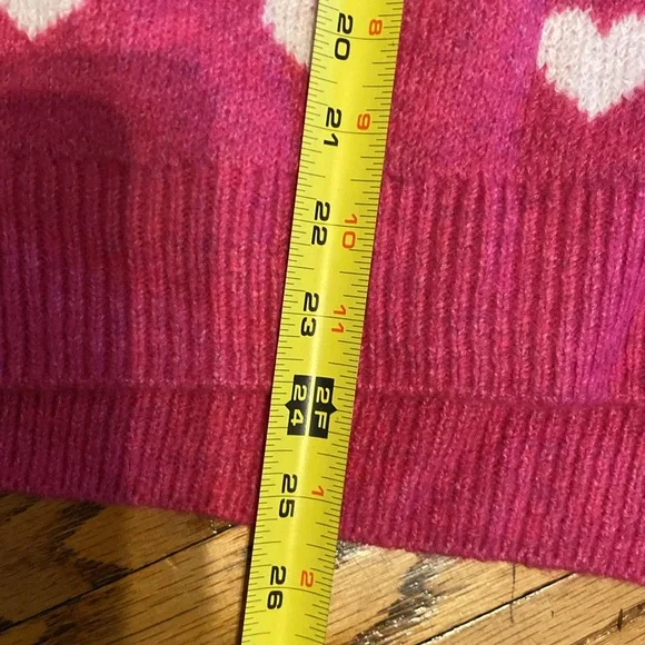 Vince Camuto Fuchsia and White Heart Sweater - Picture 8 of 8